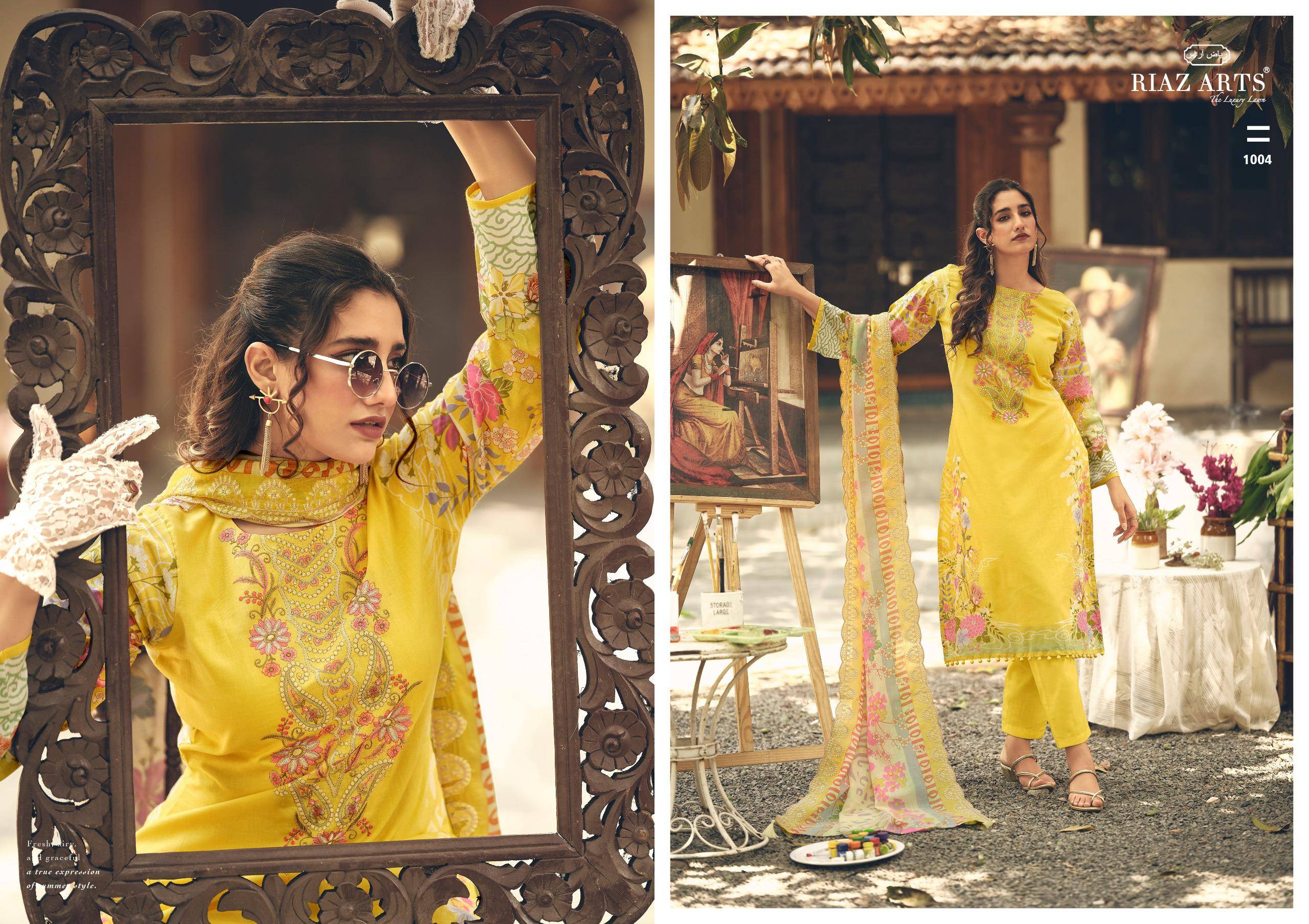 ABU SAEED by RIAZ ARTS PRINTS 13063 TO 13068 SERIES Pakistani Stylish Embroidered LAWN COTTON COLLECTION At Wholesale Price